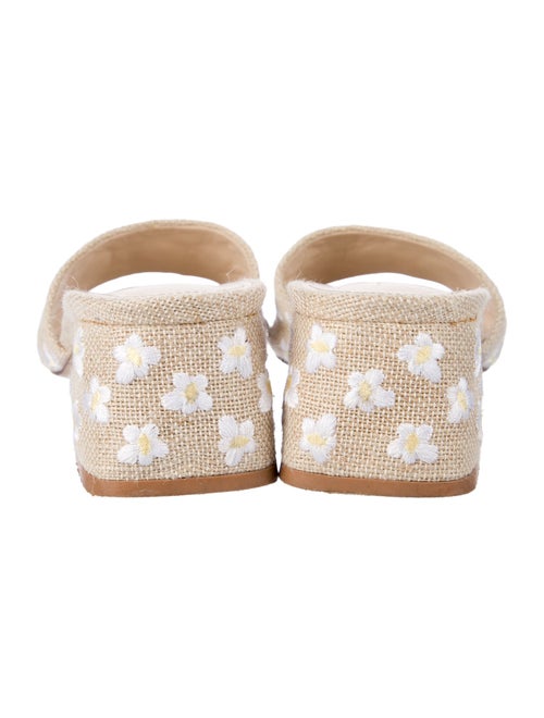 Larroude Animal Print Embroidered Accent Slides