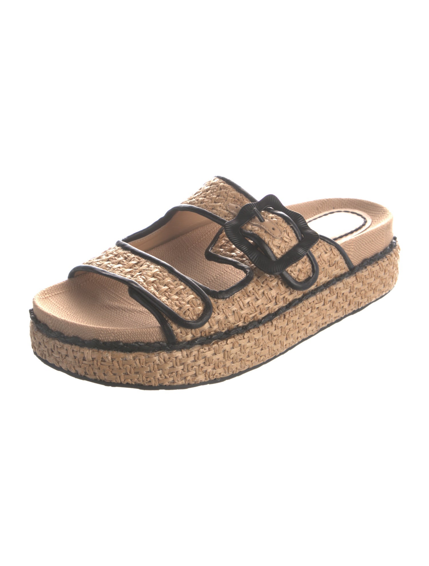 Larroude Raffia Tweed Pattern Espadrilles