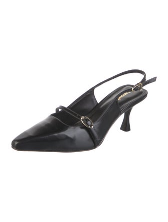 Larroude Patent Leather Slingback Pumps