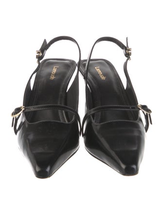 Larroude Patent Leather Slingback Pumps