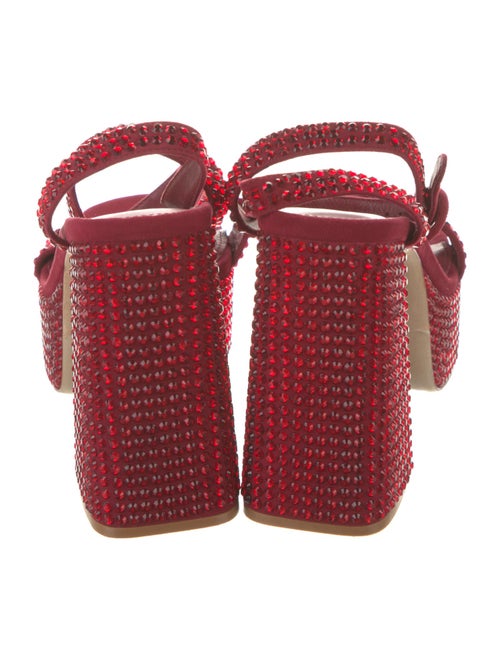 Larroude Suede Crystal Embellishments Slingback Sandals