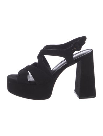 Larroude Suede T-Strap Pumps