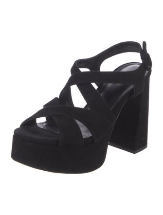 Larroude Suede T-Strap Pumps