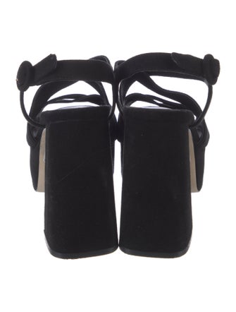 Larroude Suede T-Strap Pumps