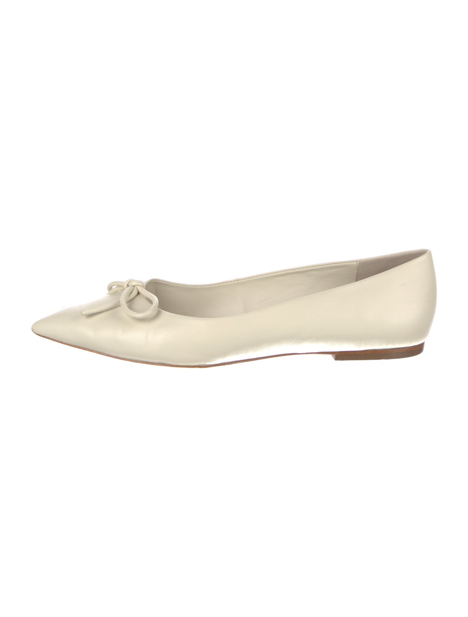 Larroude Leather Bow Accents Ballet Flats