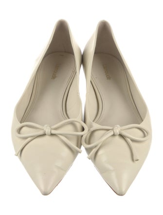 Larroude Leather Bow Accents Ballet Flats