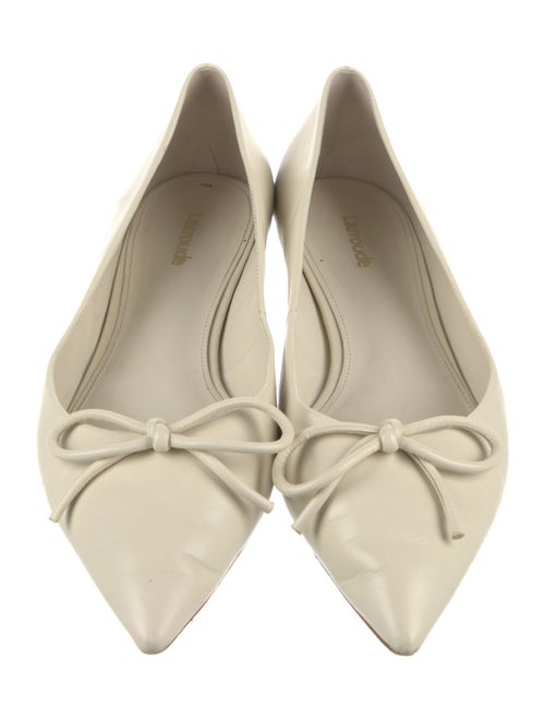 Larroude Leather Bow Accents Ballet Flats