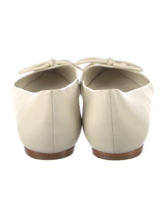 Larroude Leather Bow Accents Ballet Flats