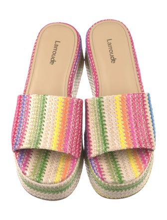 Larroude Straw Striped Espadrilles