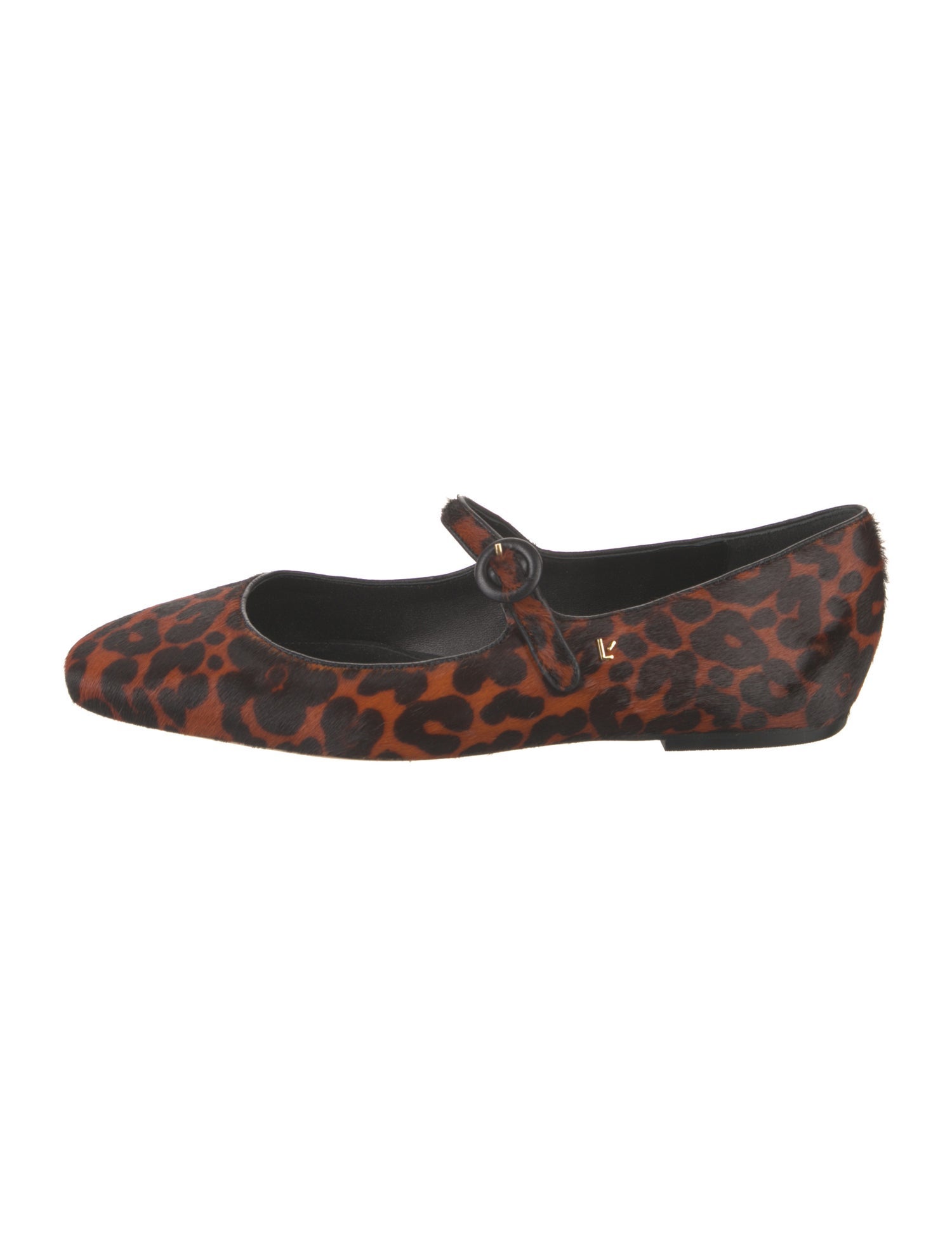 Larroude Ponyhair Animal Print Mary Jane Flats