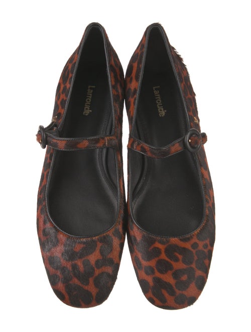 Larroude Ponyhair Animal Print Mary Jane Flats