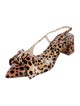 Larroude Patent Leather Animal Print Slingback Pumps