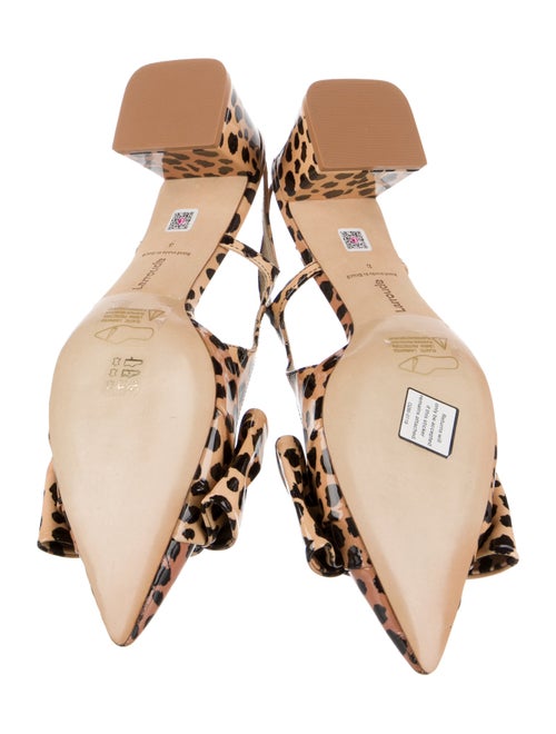 Larroude Patent Leather Animal Print Slingback Pumps