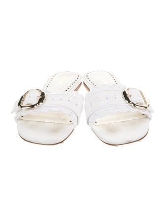 Larroude Canvas Lasercut Accents Slides