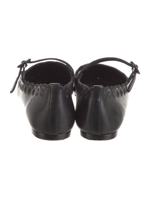 Larroude Leather Scalloped Accent Ballet Flats