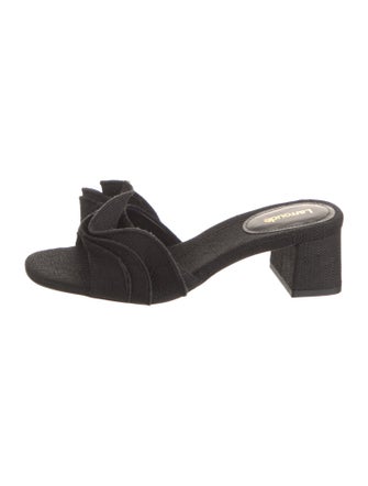 Larroude Ruffle Embellishment Slides