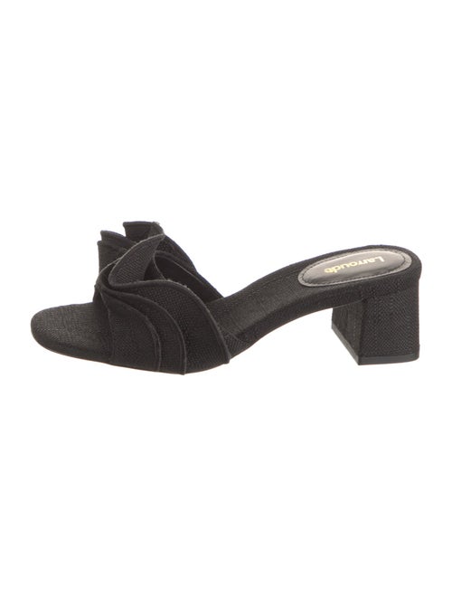 Larroude Ruffle Embellishment Slides