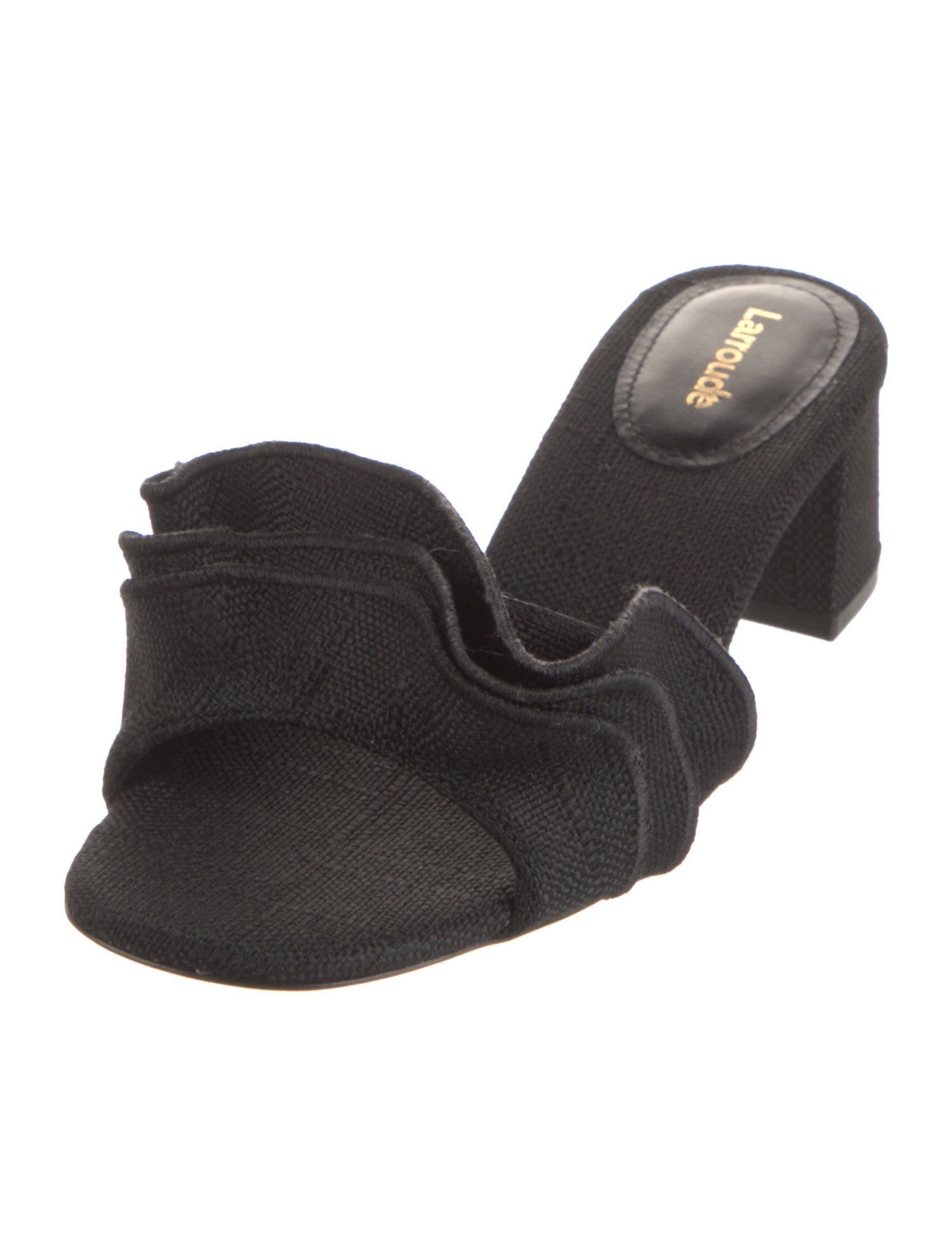 Larroude Ruffle Embellishment Slides