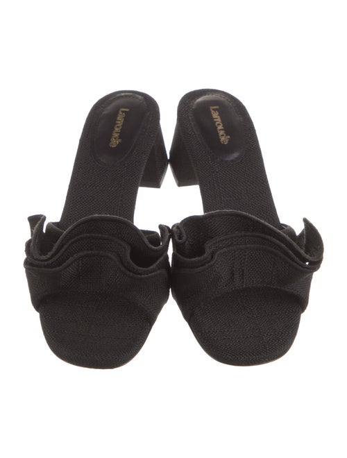 Larroude Ruffle Embellishment Slides