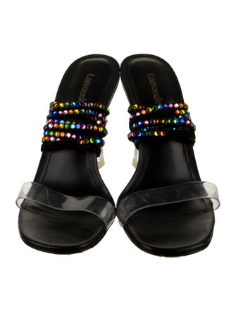 Larroude PVC Crystal Embellishments Sandals