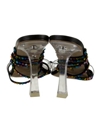 Larroude PVC Crystal Embellishments Sandals