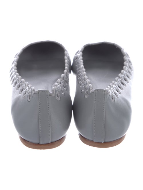 Larroude Leather Scalloped Accent Ballet Flats