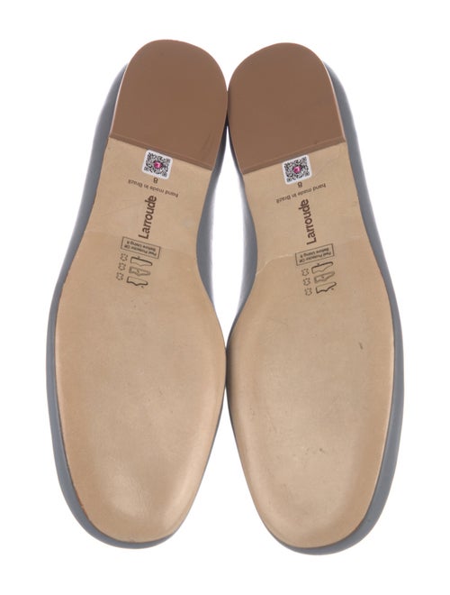 Larroude Leather Scalloped Accent Ballet Flats