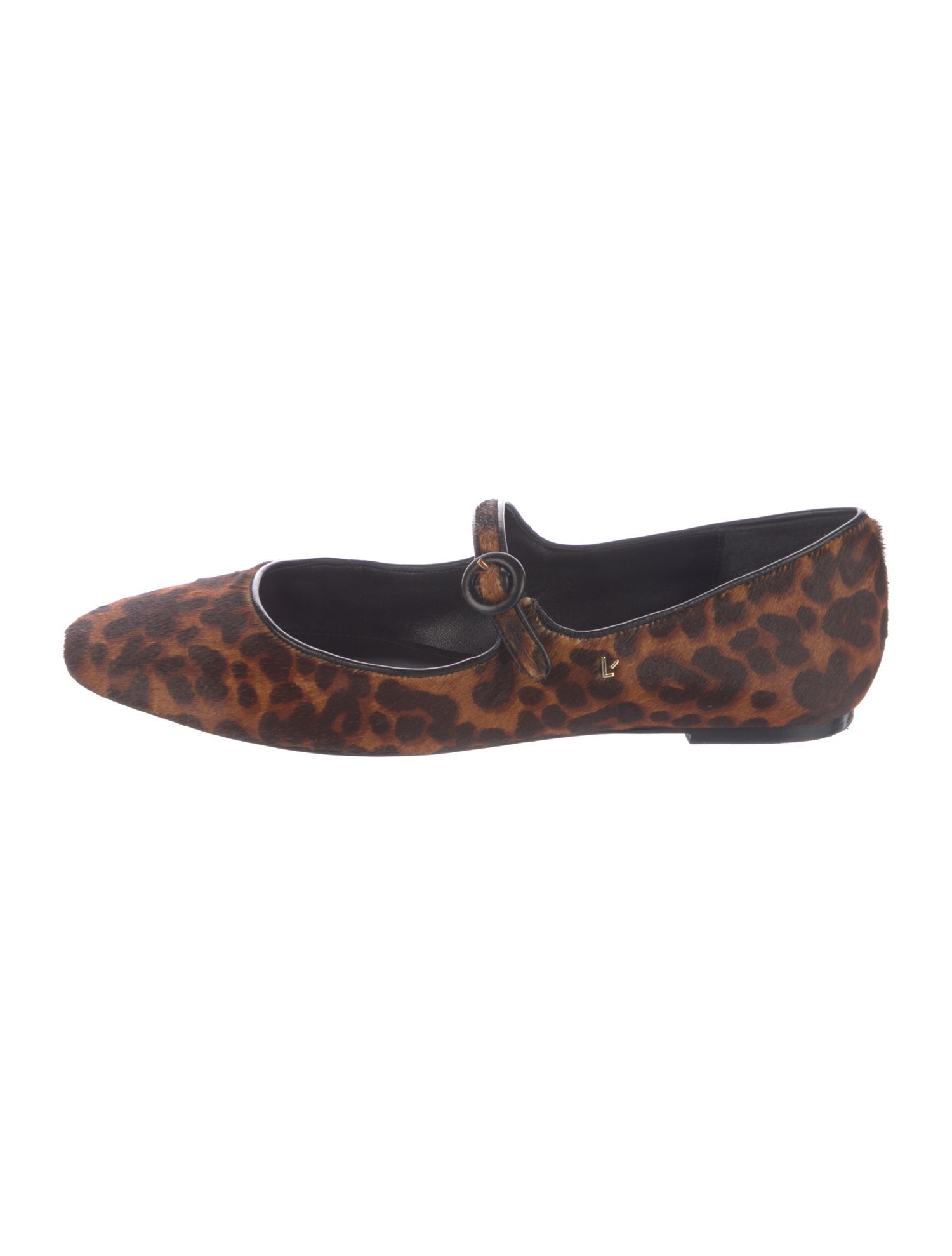 Larroude Ponyhair Animal Print Mary Jane Flats