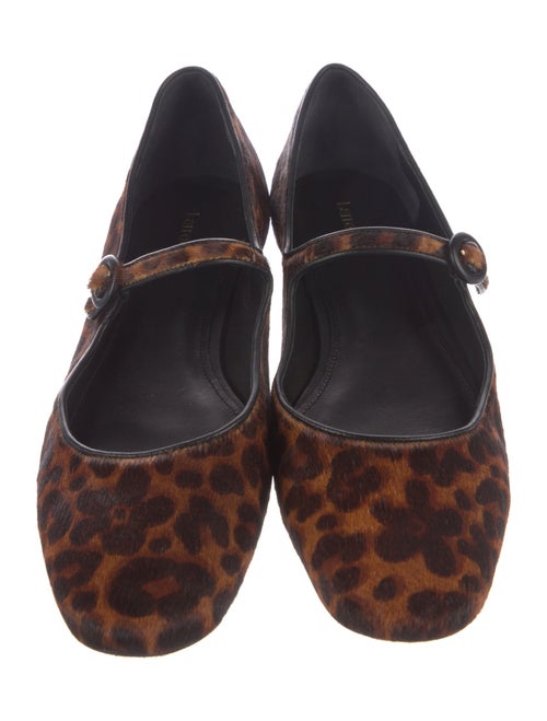 Larroude Ponyhair Animal Print Mary Jane Flats