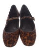 Larroude Ponyhair Animal Print Mary Jane Flats