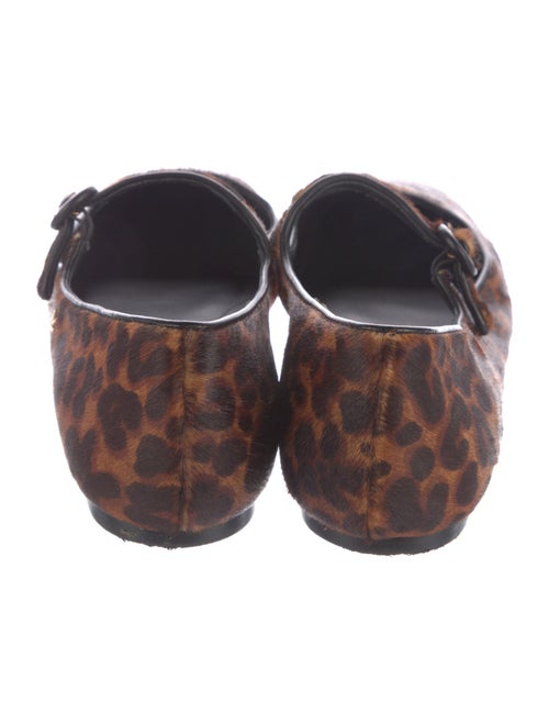 Larroude Ponyhair Animal Print Mary Jane Flats