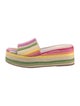 Larroude Raffia Colorblock Pattern Slides