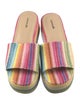 Larroude Raffia Colorblock Pattern Slides