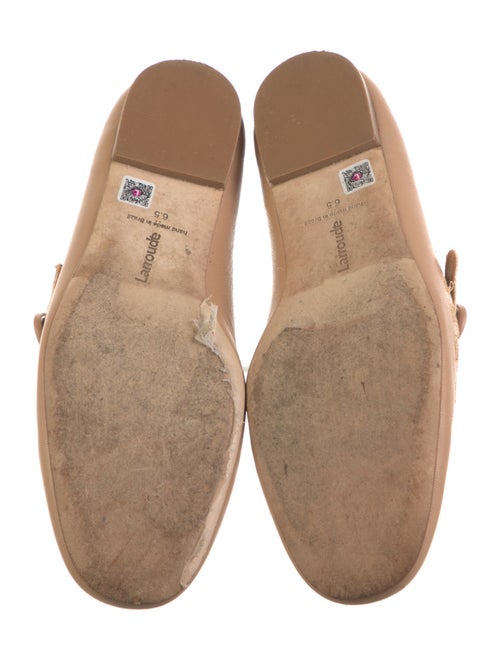 Larroude Leather Scalloped Accent Ballet Flats