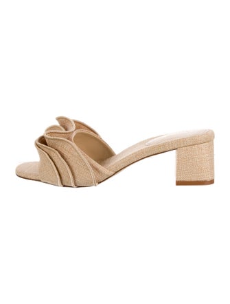 Larroude Ruffle Embellishment Slides