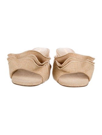 Larroude Ruffle Embellishment Slides