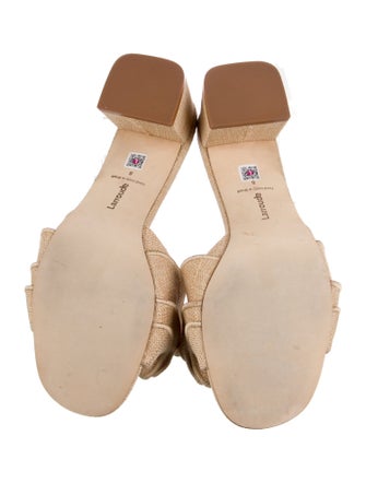 Larroude Ruffle Embellishment Slides