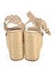 Larroude Jute Leather Trim Embellishment Espadrilles