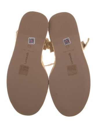 Larroude Jute Leather Trim Embellishment Espadrilles