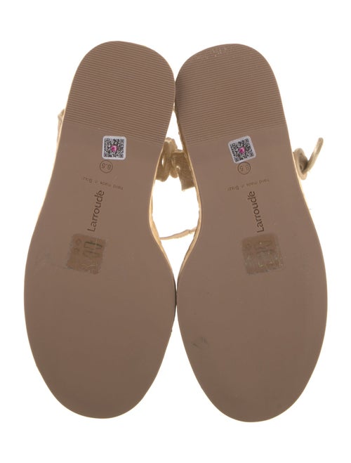 Larroude Jute Leather Trim Embellishment Espadrilles