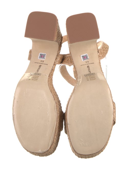 Larroude Raffia Leather Trim Embellishment Espadrilles