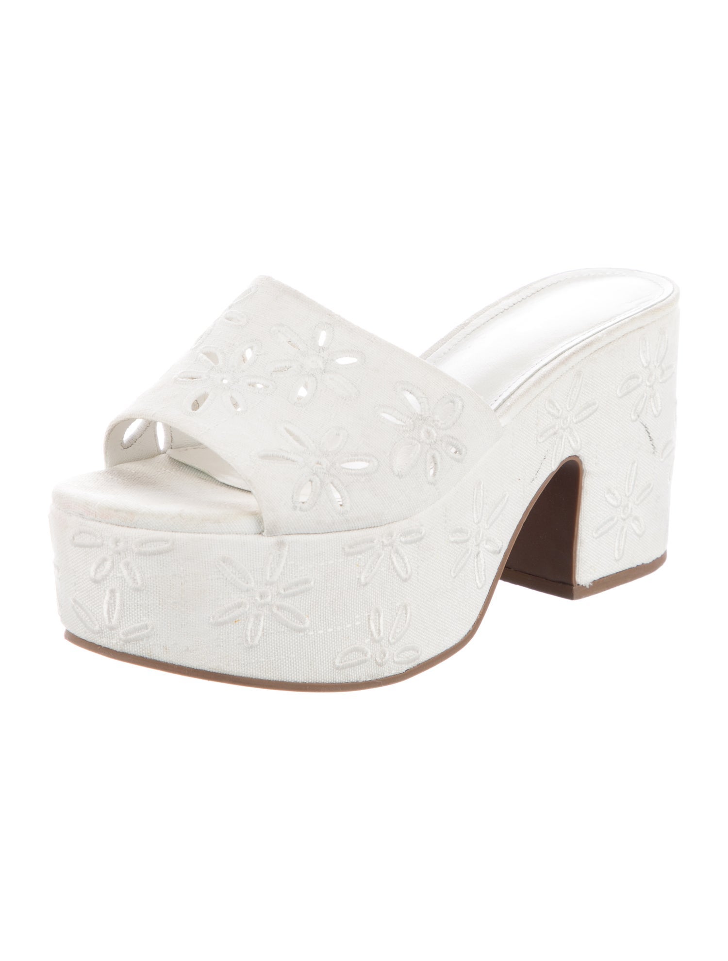 Larroude Embroidered Accent Slides