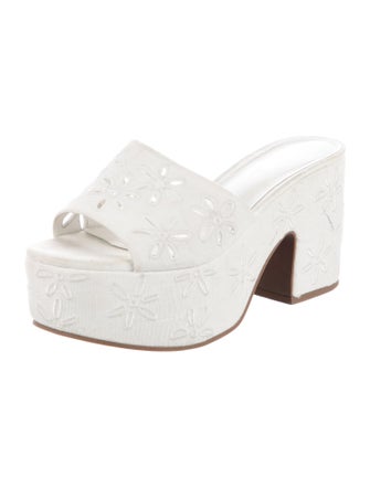 Larroude Embroidered Accent Slides