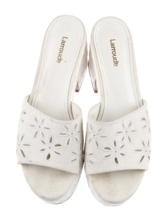 Larroude Embroidered Accent Slides