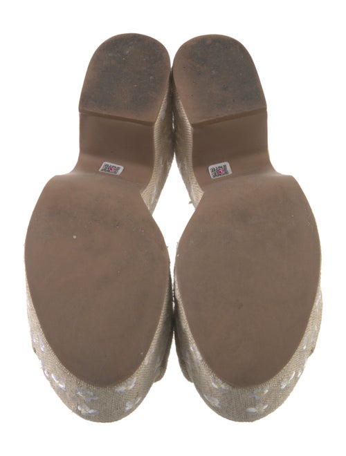 Larroude Floral Print Embroidered Accent Slides