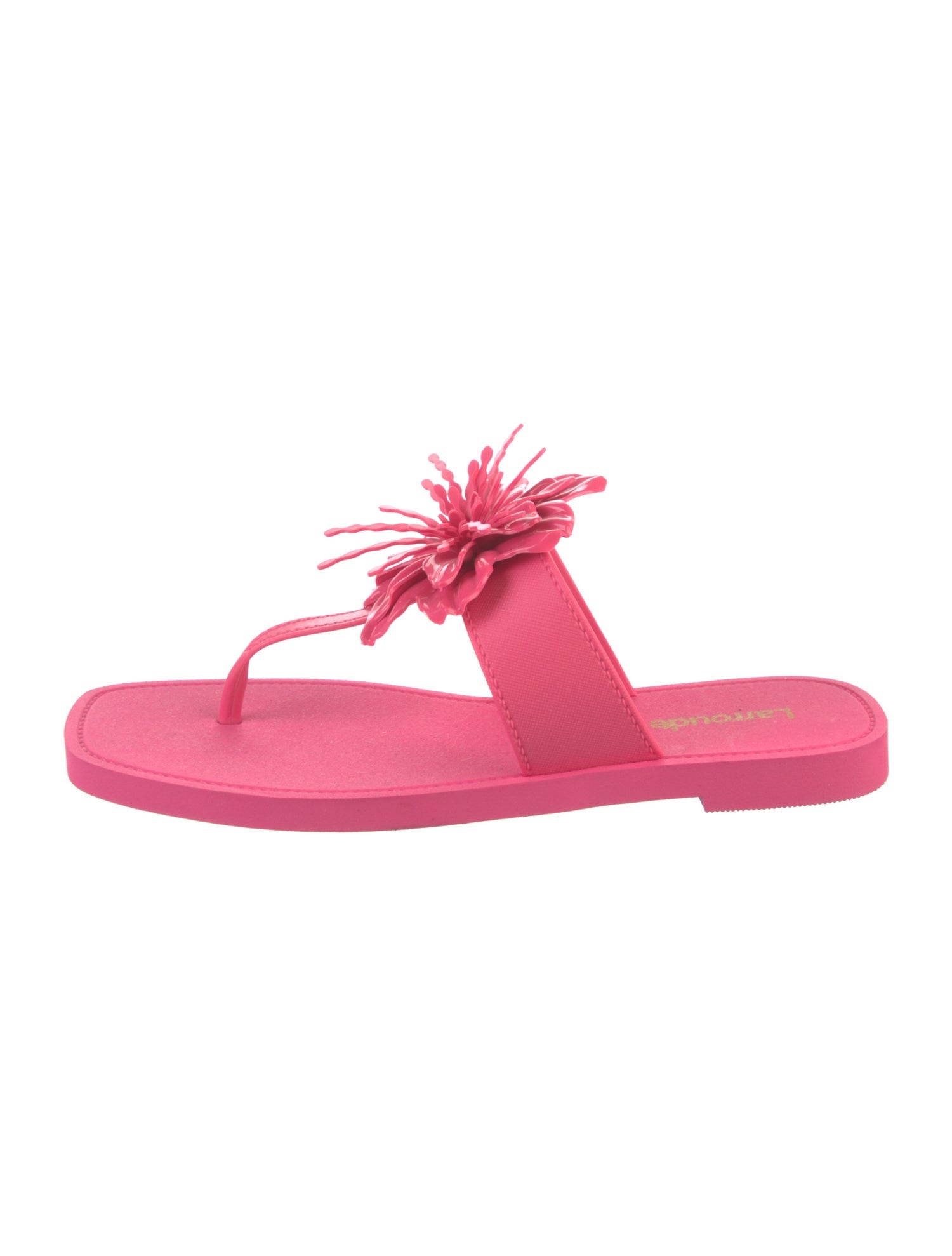 Larroude Rubber T-Strap Sandals