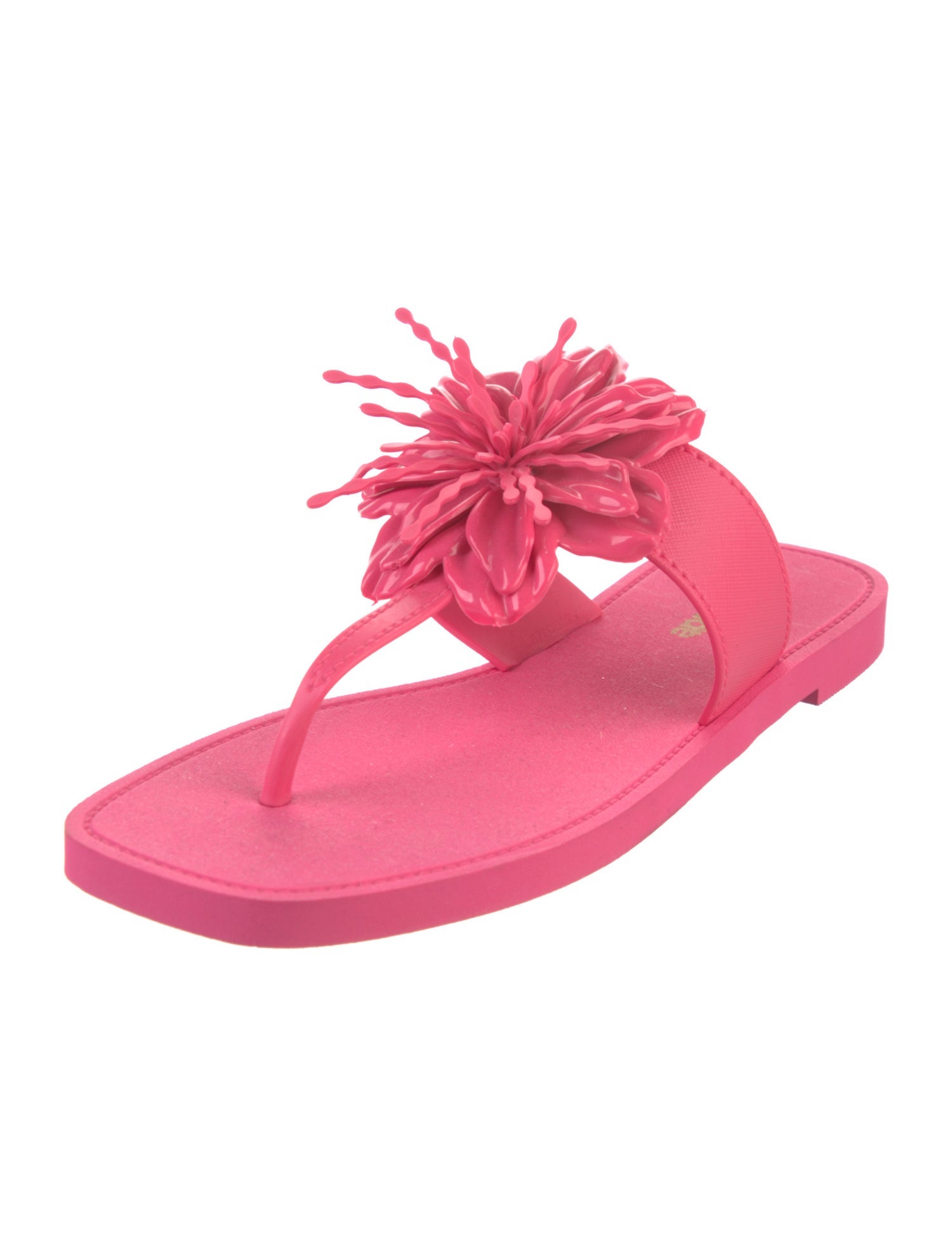Larroude Rubber T-Strap Sandals