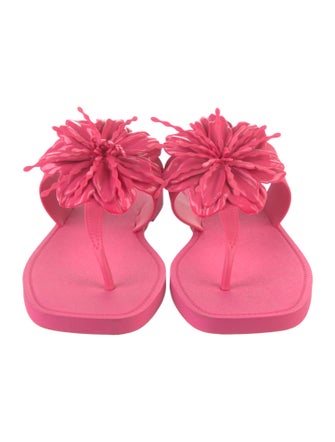 Larroude Rubber T-Strap Sandals