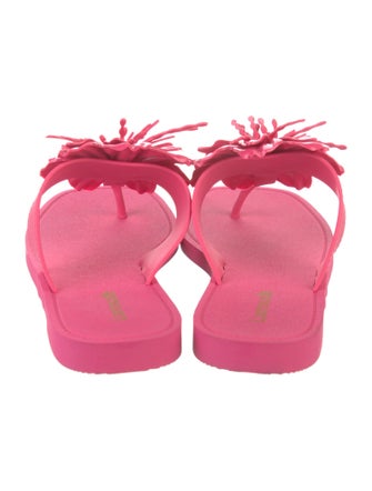 Larroude Rubber T-Strap Sandals