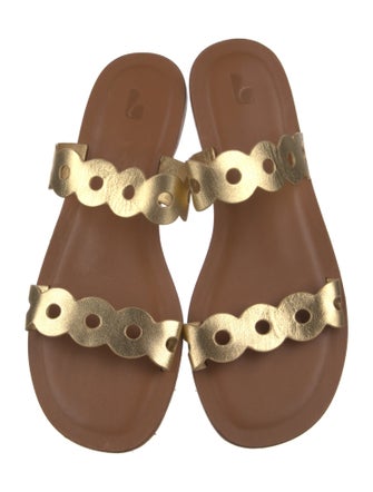 Larroude Leather Lasercut Accents Slides